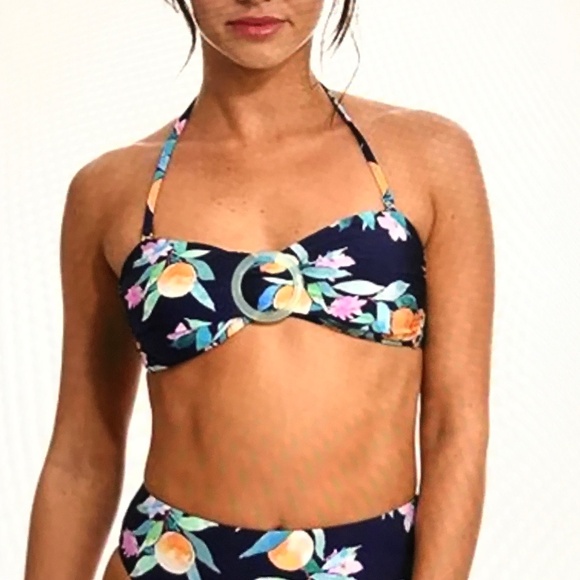 SUNSHINE 79 Bikini Swimsuit 2 Piece Peace Love & Peaches Bandeau Hipster Size 8 - Picture 1 of 15